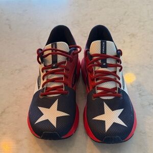 Men’s Brooks Trace 2 Athletic Shoes - Red, White, and Blue Star Design